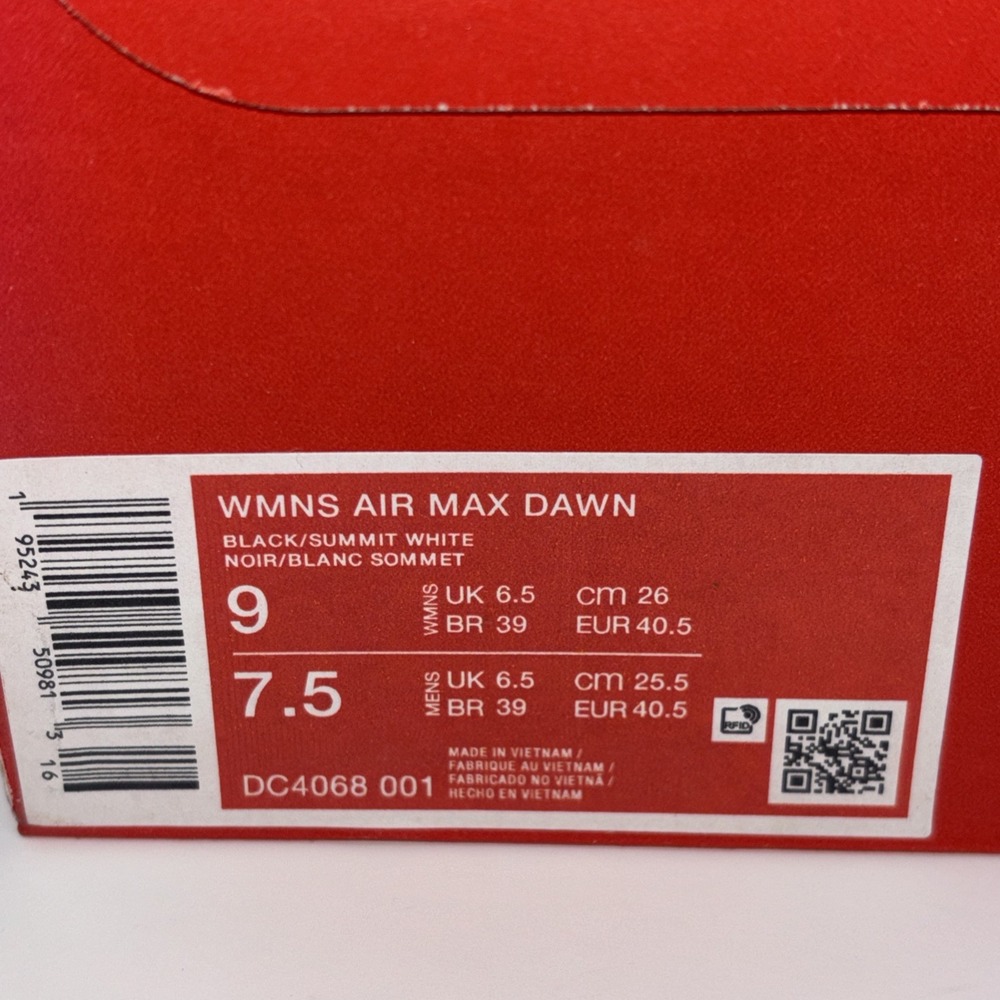 Nike Air Max Dawn, Black/White Wmns Sz9/7.5 Mens, Athletic Sneakers, DC4068-001 - Picture 11 of 11